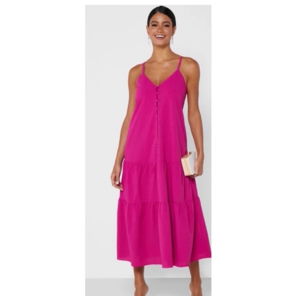 TED BAKER BUTTON PLEATED MAXI DRESS SZ US XS OR TED SZ 0